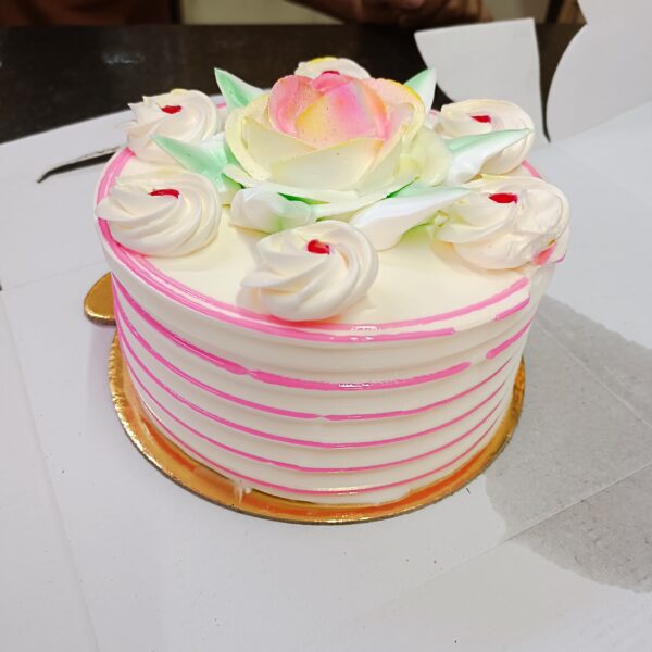 Pink and White Frosted cake (2 Pound)